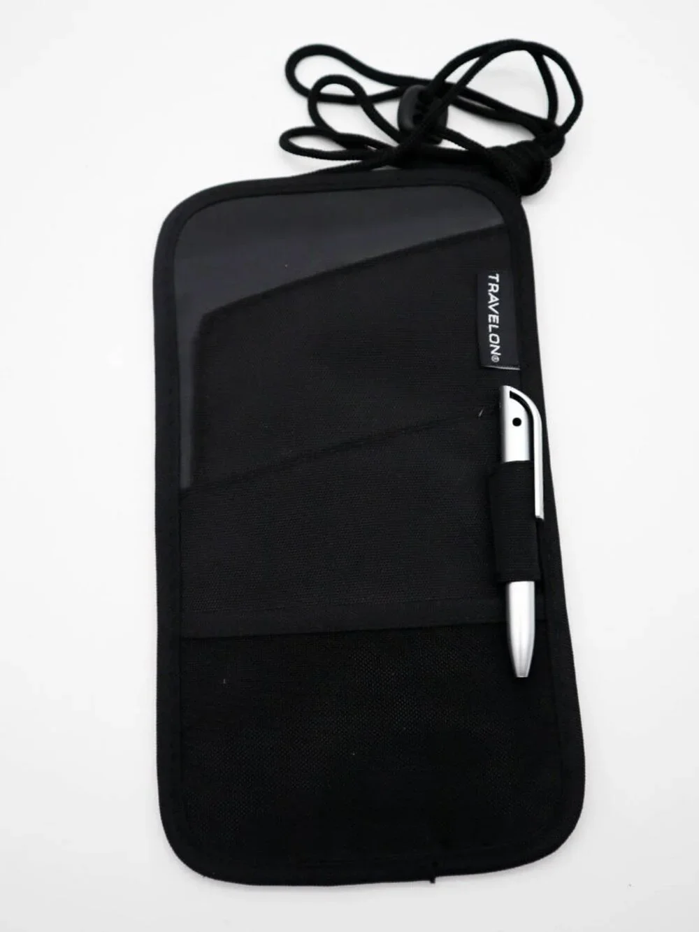 Travelon Passport & Boarding Pass Holder w/ Pen & Adjustable Neck Strap